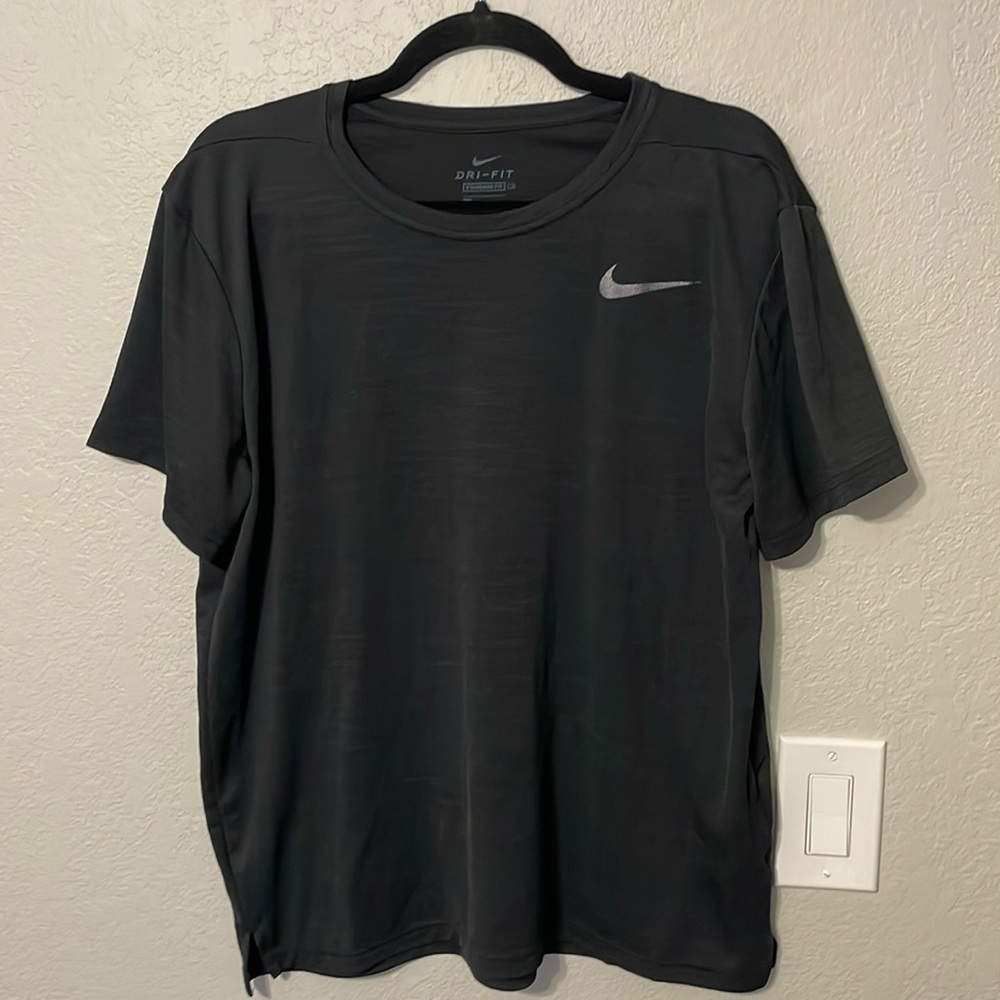 Nike Dri-fit Mens Tee Black Training T-Shirt Dri Fit Swoosh - Black